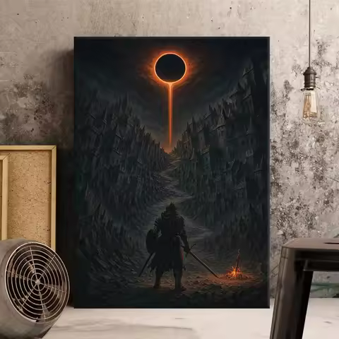 D-Dark Souls Poster Canvas Wall Art Print Soulsborne Decorative Painting for Home Decor & Gifts Unfr