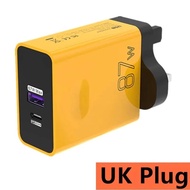 87W USB Charger QC3.0 Type C PD Fast Charging UK Plug Quick Phone Charger