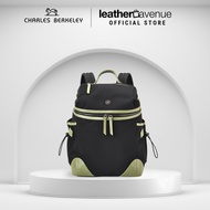Charles Berkeley WINCHESTER Leather & Water-Resistant Nylon Backpack fits up to 12" Laptop Books Key