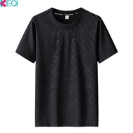 KQ Black Quick Dry ICE Silk Fashion T Shirt Men'S 2024 Short Sleeves Summer Casual OverSize T-Shirt 5XL Top Tees GYM Tshirt Clothes