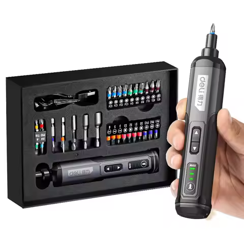 Deli Cordless Electric Screwdriver Set Smart 3-Speed Large Torque Mini Electric Screwdriver 4V Recha