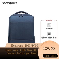 NEW Samsonite（Samsonite）Backpack Laptop Bag15.6Inch Men's and Women's Backpacks Schoolbag Business Travel BagTX6Dark B