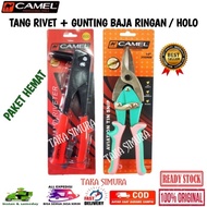 Paket Tang Rivet Dan Gunting Seng Baja Ringan 10" Tekiro Original Holo