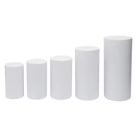 5Pcs Round Cylinder Pedestal Stand Freestanding Metal Cylinder Pedestal Wedding Birthday Party Cake