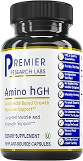 Premier Research Amino HGH, Amino Acid-Based Growth Hormone Support, Dietary Supplement, 105 Plant S