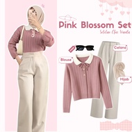 Dreamora _ one set outfit for teenagers (Coquette Blouse + Pants + Bag + Hijab) suit DM019ND