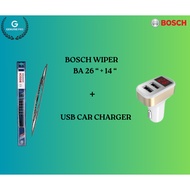 BA 2614 Bosch Wiper Set For City/Jazz/Wish 26"+14" + USB Car Charger