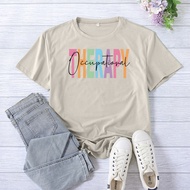 COD 2026 Cross-Border Occupational Therapy Printed Ladies Top Round Neck T-Shirt Summer All-Match CO