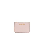 Michael Kors Jet Set Travel Card Case Small Top Zip Coin Pouch In Powder Blush 35F7GTVU1L