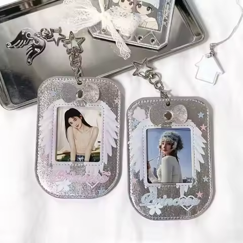PU Photocards Holder Kpop Idol Cards Sleeves ID Card Cover Photo Album Photo Card Display Keychain P