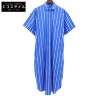 Polo Ralph Lauren 藍色條紋棉質襯衫裙，短袖，女款，S 碼