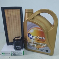 PERODUA MYVI 2018year , PERODUA ARUZ OIL FILTER + AIR FILTER + KOYOMA 5W40 FULLY SYNTHETIC ENGINE OI