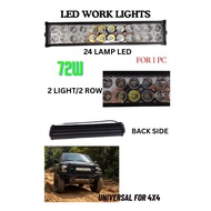 13.5" 72W Daylight 4X4 LED Light Dual Bar (2 Light) For Driving Work Light for 4X4 Off Road