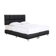 INDEX LIVING MALL เตียงนอน PVC รุ่นกริซ ขนาด 5 ฟุต - สีดำ