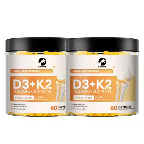 Kexinsh Vitamin D3 & K2 Gummies Supports Healthy Bones, Heart Health, Calcium Absorption, and Immune