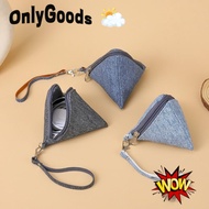 ONLYGOODSS Coin Change Wallet, Mini with Lanyard Triangle Coin Purse,  Portable Canvas Small Storage