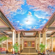 Living Room Bedroom Large Ceiling 3d Wallpaper Ceiling Ceiling Mural Wallpaper Painting Roof Green L