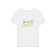 AIIZ (เอ ทู แซด) - เสื้อยืดคอกลม พิมพ์ลาย Womens Joyful Flowers Graphic T-Shirts