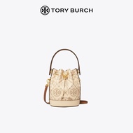 TORY BURCH T MONOGRAM กระเป๋าทรงถังทรงนูนขนาดเล็ก 88178