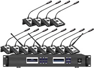 Generic Professional UHF Wireless Conference System, 1 Chairman 11 Delegate Microphone for Big Meeting Room,Tabletop Wireless Microphones, JT6800-12M