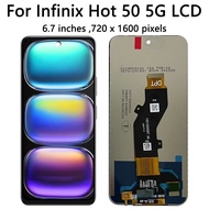 จอ LCD แบบดั้งเดิม XD สำหรับ Infinix Hot 50 4G กระจกกันรอยดิจิตอลสัมผัสหน้าจอ LCD X6882สำหรับการเปลี