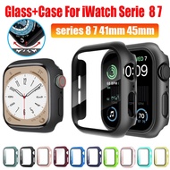 iWatch Case with Screen Protector for Apple Watch series 8 7 41mm 45mm for iwatch 8 7 41mm 45mm cover + film