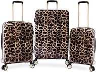 Women's Adriana Spinner Luggage, Leopard, 3pc Set (21" 25" 29"), Leopard, 3pc Set (21" 25" 29"), Adr