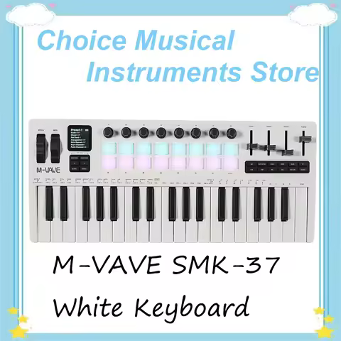 M-VAVE SMK-37 Pro MIDI Controller37 Keys + USB-C/Wireless | DAW Control & 15h Rechargeable Studio To