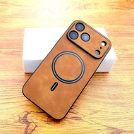 Suitable for Phone Case 17Promax Phone Case Magnetic Lambskin Pattern 16 Phone 15 Protective Case 14