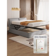 Zhihuashi Technology Fabric Bed Modern Simple Elephant Ears Cream Style Do Not Disturb Double Bed Fr