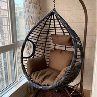 ST/🎽Rocking Chair Single Hanging Chair Thick Rattan Hanging Basket Chair Indoor Swing Rattan Chair Balcony Outdoor Home