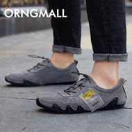 ORNGMALL รองเท้าหนังแฮนด์เมดสำหรับผู้ชายรองเท้าผู้ชายสไตล์อังกฤษรองเท้าลำลองรองเท้าขับรถไซส์ใหญ่38-46