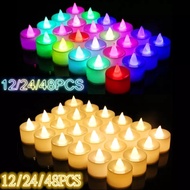 12/24/48pcs  Flameless LED Tealight Tea Candles Wedding Light Romantic Candles Lights