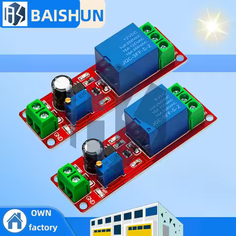 NE555 Timer Delay Relay Module - Adjustable 0~10S Time Delay, DC 5V/12V Compatible, Precision Timing
