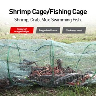 Portable Folded Long Nylon Fishing Net 3.8M Crab Fish Net Hand Casting Cage Crab Net Mesh Trap