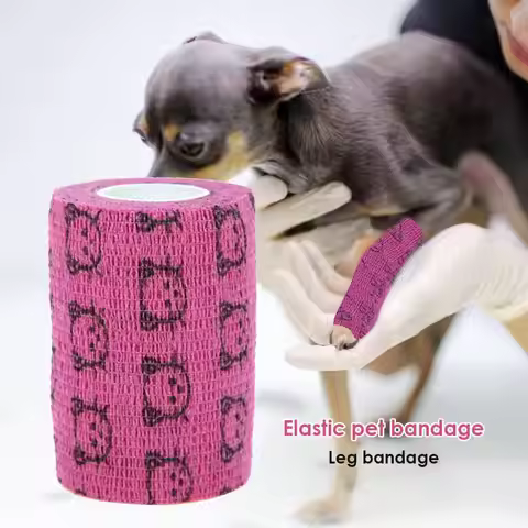 Self-adhesive Elastic Bandage for Pet Dog Cat Bandage Leg Cover Protector Strap Medical Bandage Non-
