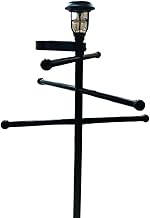 Pool Outdoor Towel Rack with Solar Light, 6 Bars with Top Tray Metal Heavy Duty Pool Accessories wit