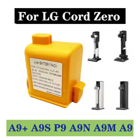 🍀6000mAh CordZero Battery for A9/P9/A9S Vacuum, KC Certified, Compatible with EAC63382201/04 LG Cord