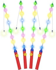 Pack of 4 Lantern Sticks LED Lantern Sticks Electronic with 8 LEDs for St Martin Halloween Wands Par