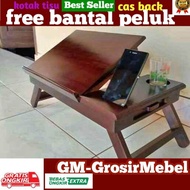 Meja belajar lipat meja laptop kayu jati Free Balntal Peluk