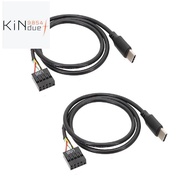 2Pcs USB 9Pin to USB Type C Cable for Computer Motherboard to USBC Secondary Screen PC LCD Screen 9P