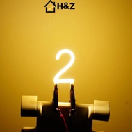 H&Z Number 0/1/2/3/4/5/6/7/8/9 LED Filament DC 3V COB Edison Yellow White DIY Candle LED Diodes Part
