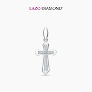 LAZO DIAMOND Luxe Cross Tapered baguette Diamond Pendant in 9k White Gold