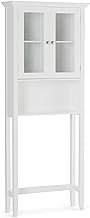 SIMPLIHOME Acadian 68.4 inch H x 27.6 inch W Over The Toilet Space Saver Bath- Cabinet- in Pure White with Storage- Compartment and 1 shelf, for the Bathroom, Contemporary