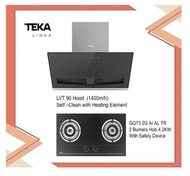 Teka LVT 90 Vertical Hood (1400m3/h) Self-Clean with Heating Element + GQ73 2G AI  AL TL Hob 4.2KW