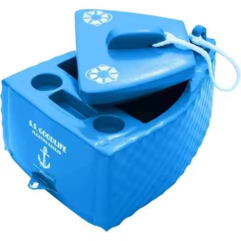 Blue Waterproof Floating Cooler for Outdoor Beverages and Water Fun