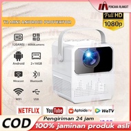 Tripsky Android Projector T2mini Projector Android TV 1080P Smart Projector 6000 Lumen Android 9.0 R