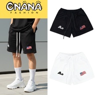 AA Studio MeshShorts with Embroidered Pattern - Men's Wide Leg Sports Shorts, Lightweight, Cool Summ