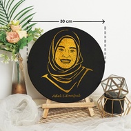 1st Anniversary* - 1 Face Circle Painting Gift (Diameter 30 cm) Birthday/ Wall Painting/ Custom/ Gif