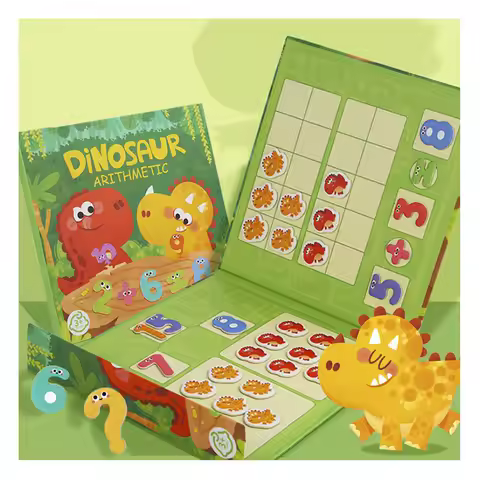 Children's Montessori Games Magnetic Dinosaur Arithmetic Book Math Addition Subtraction Decompositio